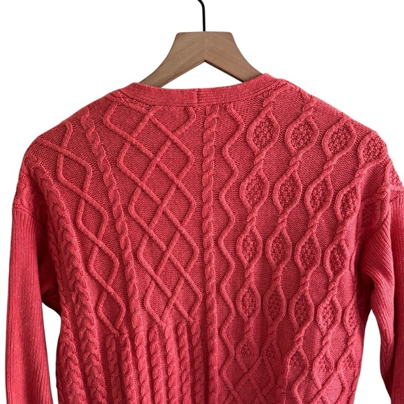 Chico’s Open Front Cable Knit Cardigan Sweater Size S Cashmere Wool Blend Cozy - Picture 8 of 16